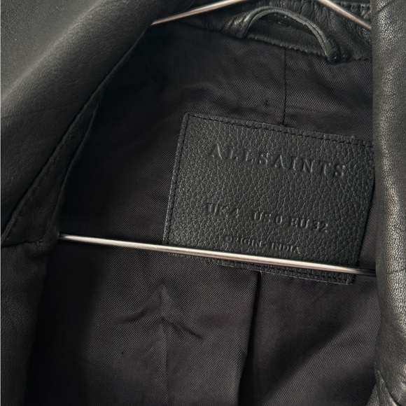 All Saints Black Leather Jacket - Picture 4 of 5